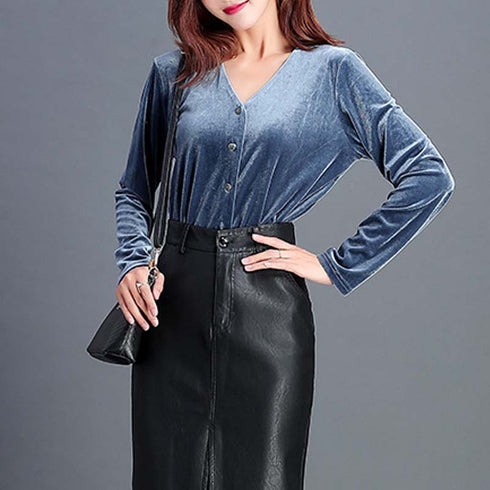 Leather Skirt Ladies Bag Hip Pencil Skirt - ROUTINE FASHION